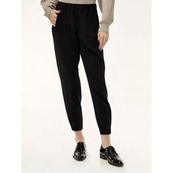Aritzia babaton dexter linen blend tapered pant black - Picture 1 of 5